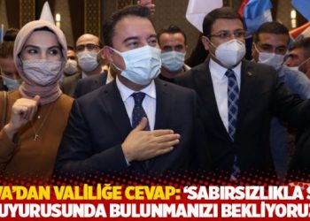 DEVA'dan valiliğe cevap: 'Sabırsızlıkla su&ccedil; duyurusunda bulunmanızı bekliyoruz'