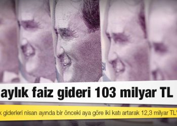 Dört aylık faiz gideri 103 milyar TL