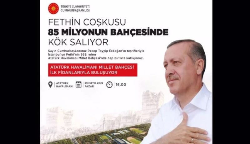 Erdoğan'ın katılacağı Atatürk Havalimanı’na yapılacak millet bahçesi törenine zorlama