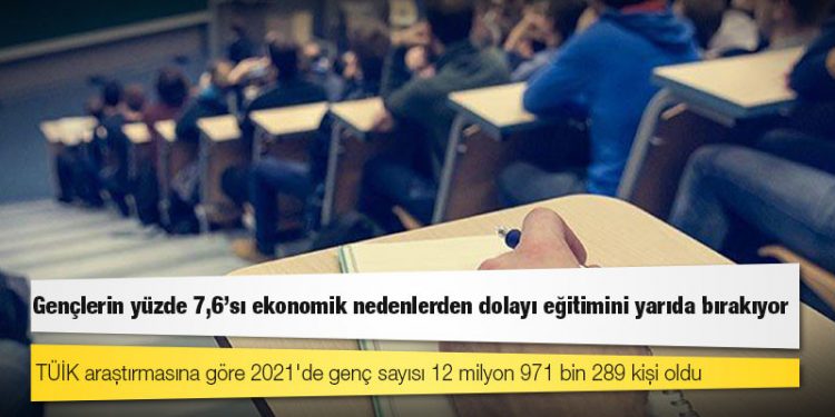 Gençlerin yüzde 7,6'sı ekonomik nedenlerden dolayı eğitimini yarıda bırakıyor