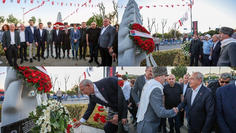 Kılıçdaroğlu, Çerkes Anıtı’na çelenk bırakarak sürgün kurbanlarını aldı