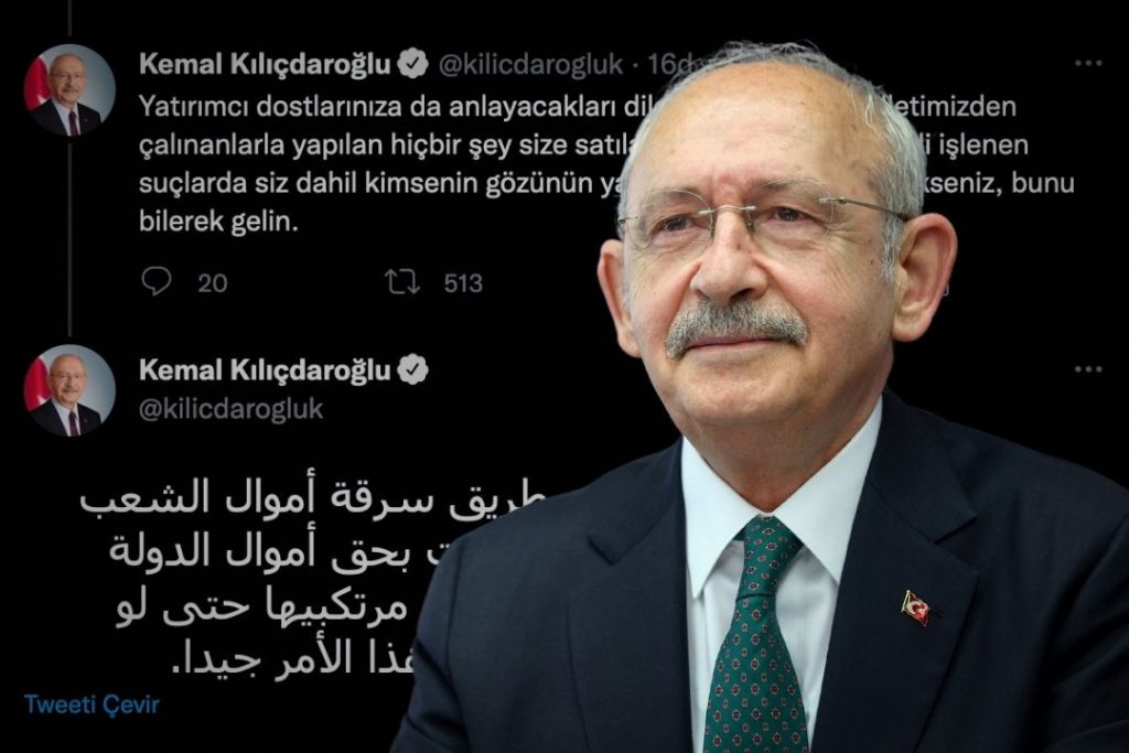 Kılıçdaroğlu ‘Arapça’ seslendi: Milletimizden çalınanlar size satılamaz, bilerek gelin