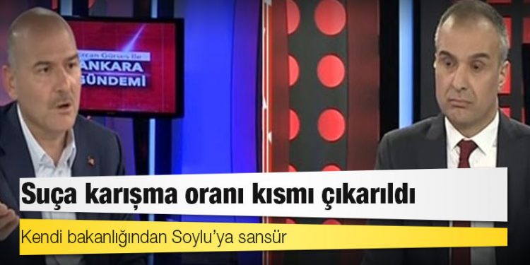 Kendi bakanlığından Soylu’ya sansür: Suça karışma oranı kısmı çıkarıldı