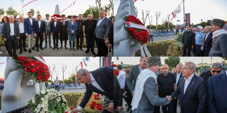 Kılıçdaroğlu, Çerkes Anıtı’na çelenk bırakarak sürgün kurbanlarını aldı