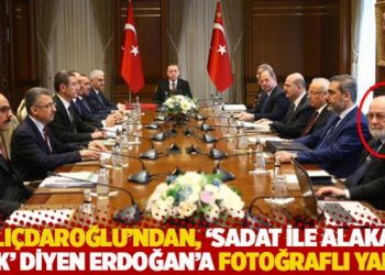 Kılı&ccedil;daroğlu'ndan, 'SADAT ile alakam yok' diyen Erdoğan'a fotoğraflı yanıt