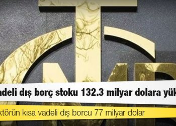 Kısa vadeli dış borç stoku 132.3 milyar dolara yükseldi