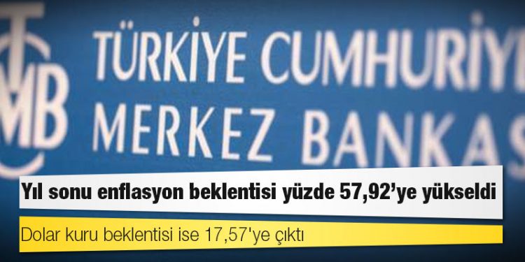 MB anketi: Yıl sonu enflasyon beklentisi yüzde 57,92’ye, dolar kuru beklentisi ise 17,57'ye çıktı