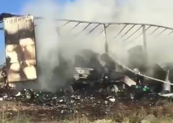 Niğde - Konya yolu üzerinde kargo tırı alev aldı