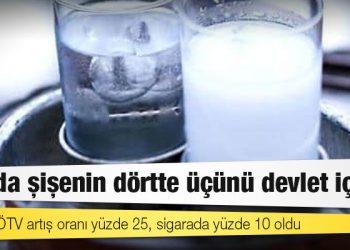 Rakıda şişenin dörtte üçünü devlet içiyor