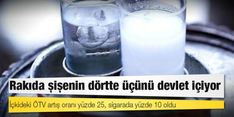 Rakıda şişenin dörtte üçünü devlet içiyor