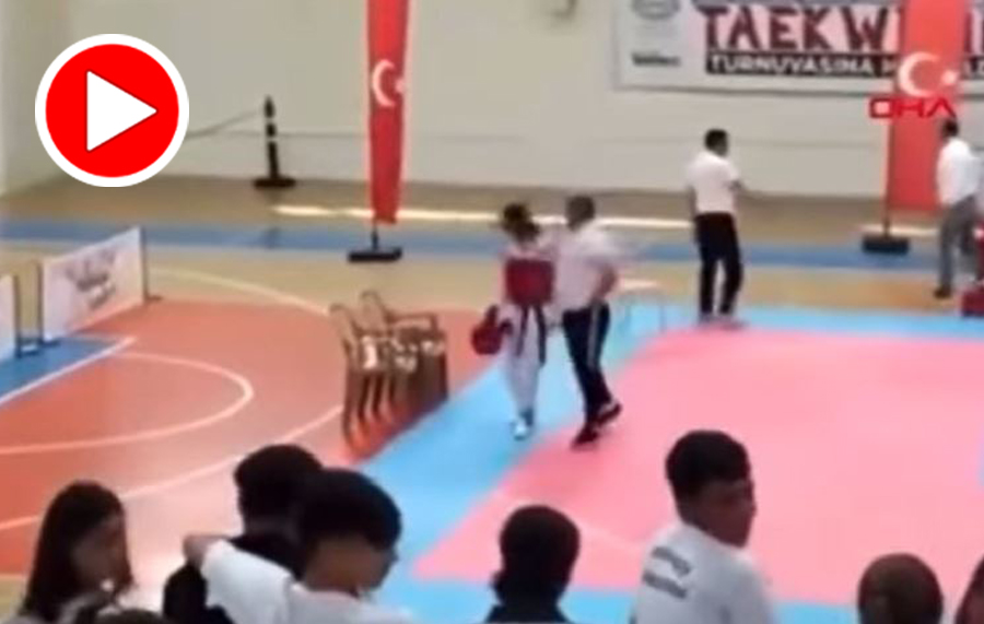 Skandal anlar kamerada; elenen bayan sporcusuna böyle tokat attı