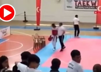 Skandal anlar kamerada; elenen bayan sporcusuna böyle tokat attı