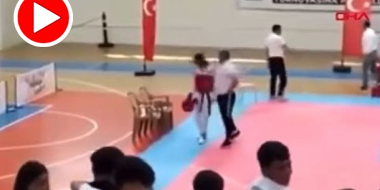 Skandal anlar kamerada; elenen bayan sporcusuna böyle tokat attı