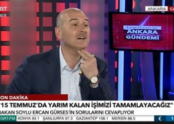 Soylu boğazını gösterdi: Şuramızdayız, 15 Temmuz’da yarım kalan işimizi tamamlayacağız
