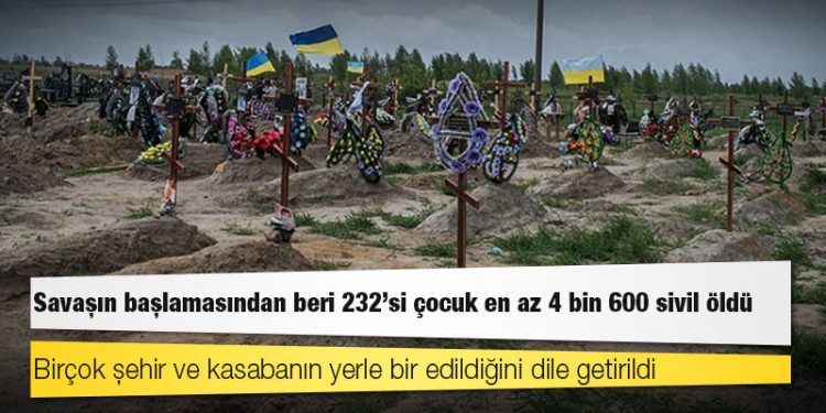 Ukrayna: Savaşın başlamasından beri 232'si çocuk en az 4 bin 600 sivil öldü