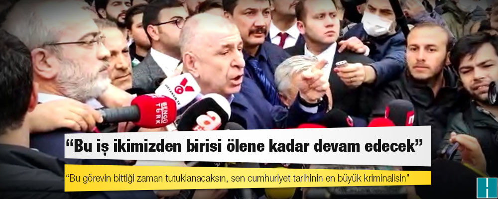 Zafer Partisi Genel Başkanı Ümit Özdağ yanında basın olmadan İçişleri Bakanlığı önüne yürümek isteyince polis tarafından engellendi