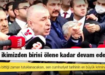 Zafer Partisi Genel Başkanı Ümit Özdağ yanında basın olmadan İçişleri Bakanlığı önüne yürümek isteyince polis tarafından engellendi