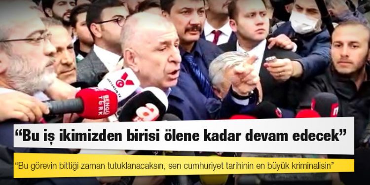 Zafer Partisi Genel Başkanı Ümit Özdağ yanında basın olmadan İçişleri Bakanlığı önüne yürümek isteyince polis tarafından engellendi