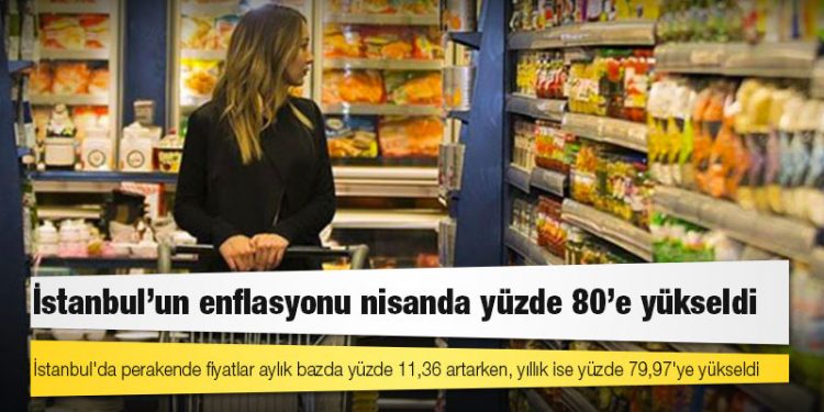 İstanbul'un enflasyonu nisanda yüzde 80'e yükseldi