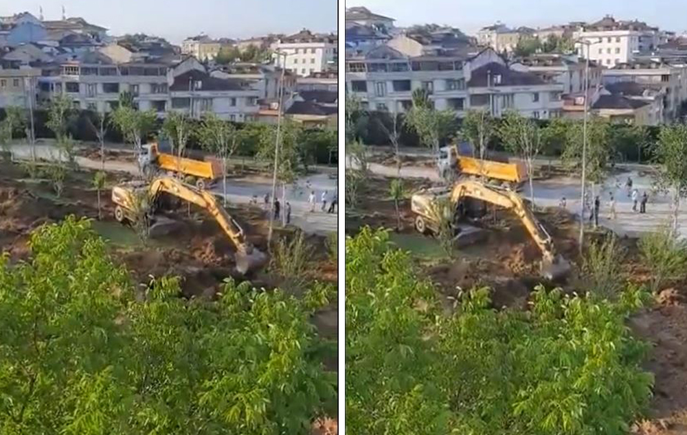 AKP’li belediye, parkı yapılaşmaya açıp 05.30’da yıkımı başlattı; vatandaş tepkili