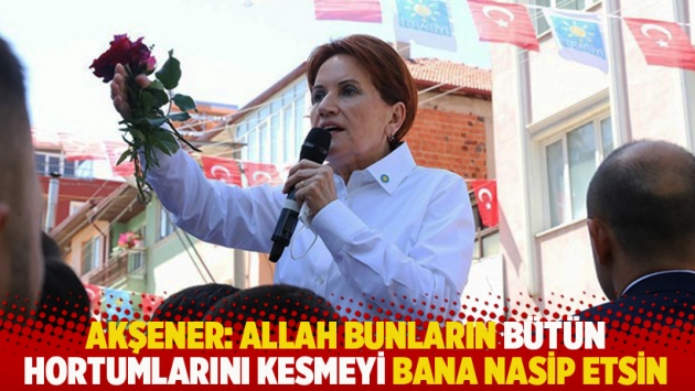 Akşener: Allah bunların bütün hortumlarını kesmeyi bana nasip etsin