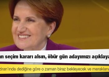 Akşener: Erdoğan seçim kararı alsın, öbür gün adayımızı açıklayalım