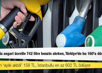 Almanya’da asgari ücretle 742 litre benzin alırken, Türkiye’de bu 160’a düşüyor