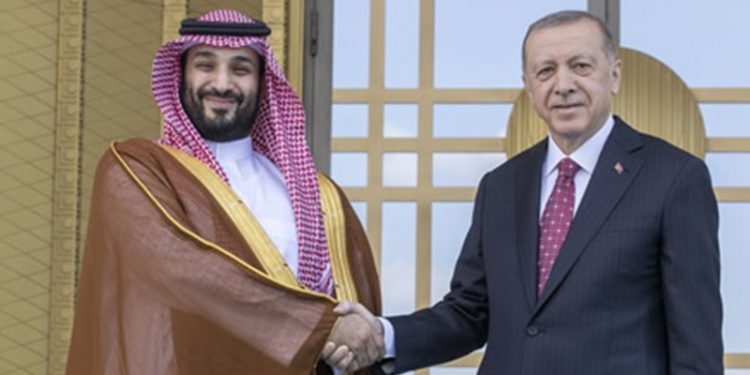 Cumhurbaşkanı Erdoğan, Suudi Arabistan Veliaht Prensi'ni 21 pare top atışıyla karşıladı