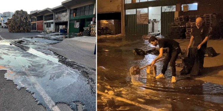 Diyarbakır'da sıvı dolum makinesi basınçla taştı