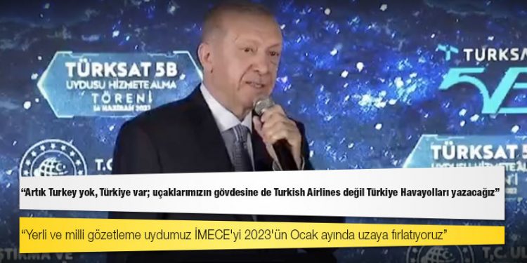Erdoğan: Artık Turkey yok, Türkiye var; uçaklarımızın gövdesine de Turkish Airlines değil Türkiye Havayolları yazacağız