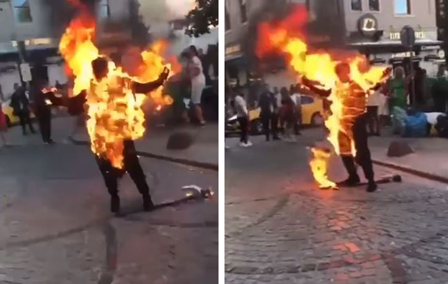 Galata’da kendini ateşe veren genç hayatını kaybetti