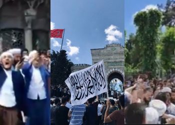 Gericilerden Beyazıt'ta provokasyon: Hilafet bayrağı açtılar
