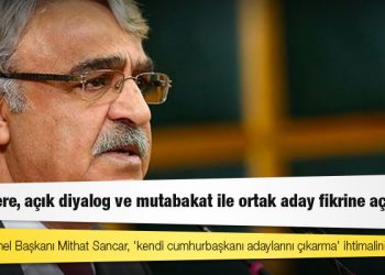 HDP Eş Genel Başkanı Mithat Sancar, 'kendi cumhurbaşkanı adaylarını çıkarma' ihtimalini açıkladı