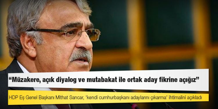 HDP Eş Genel Başkanı Mithat Sancar, 'kendi cumhurbaşkanı adaylarını çıkarma' ihtimalini açıkladı