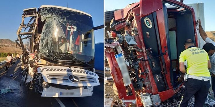 Malatya'da yolcu otobüsü kaza yaptı: 1'i ağır 16 yaralı