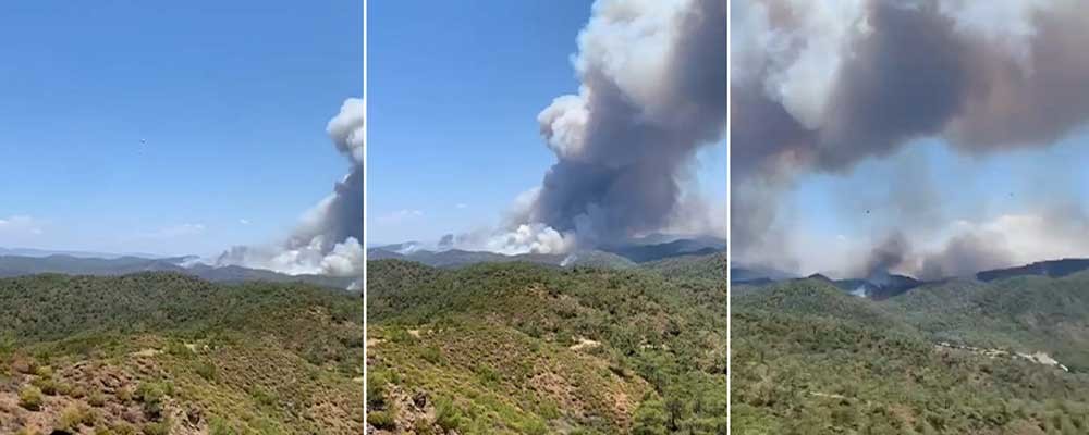 Marmaris Bördübet'teki yangından son görüntüler: "Yangın çok büyük, daha çok helikopter lazım"