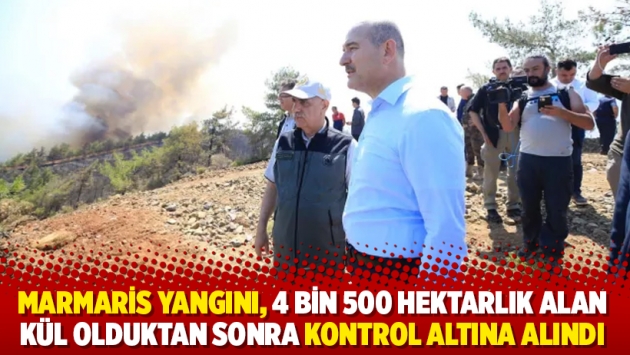 Marmaris yangını, 4 bin 500 hektarlık alan kül olduktan sonra kontrol altına alındı