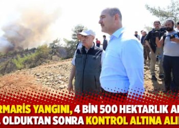 Marmaris yangını, 4 bin 500 hektarlık alan k&uuml;l olduktan sonra kontrol altına alındı