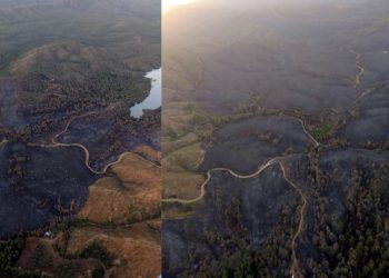 Marmaris'teki orman yangını, 5'inci gününde: Yanan alanlar havadan görüntüledi