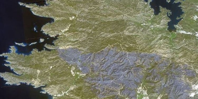 Marmaris'teki yangında tahrip olan bölgelere ait uydu görüntüleri paylaşıldı
