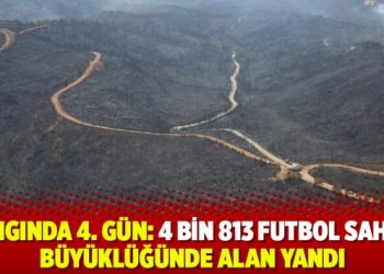 Yangında 4. g&uuml;n: 4 bin 813 futbol sahası b&uuml;y&uuml;kl&uuml;ğ&uuml;nde alan yandı