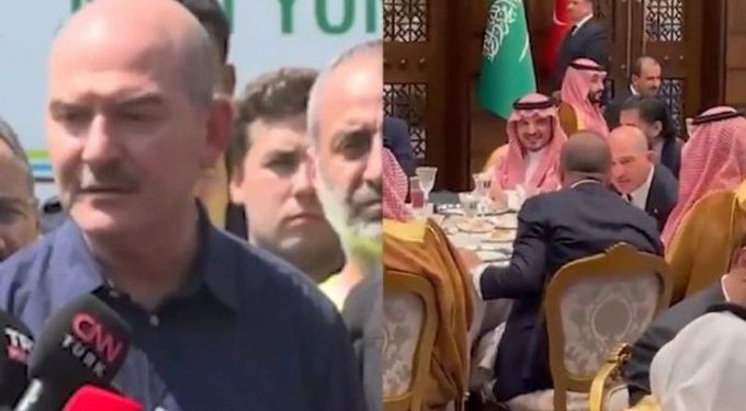 ‘3 gündür 3-4 saatlik uykuyla duruyoruz’ diyen Soylu Saray’daki ziyafetteymiş