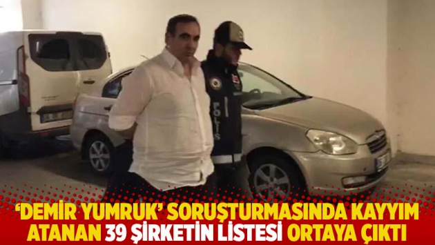 ‘Demir Yumruk' soruşturmasında kayyım atanan 39 şirketin listesi ortaya çıktı