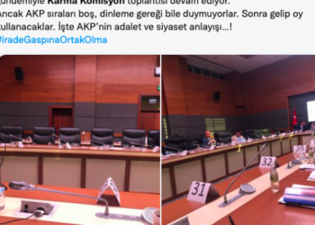 Boş AKP sıralarını paylaşan Beştaş: Sonra gelip oy kullanacaklar