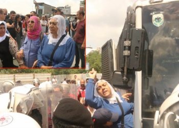 Açıklama yapmak isteyen tutuklu yakınları darp edilerek gözaltına alındı