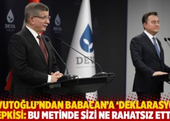 Davutoğlu'ndan Babacan'a 'deklarasyon' tepkisi: Bu metinde sizi ne rahatsız etti?