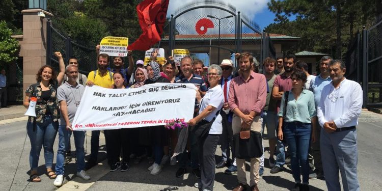 Koç Üniversitesi’nde taşeron işçilerin hak mücadelesi sürüyor