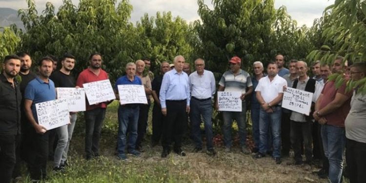 Meyve üreticileri fabrikanın belirlediği taban fiyatı protesto etti