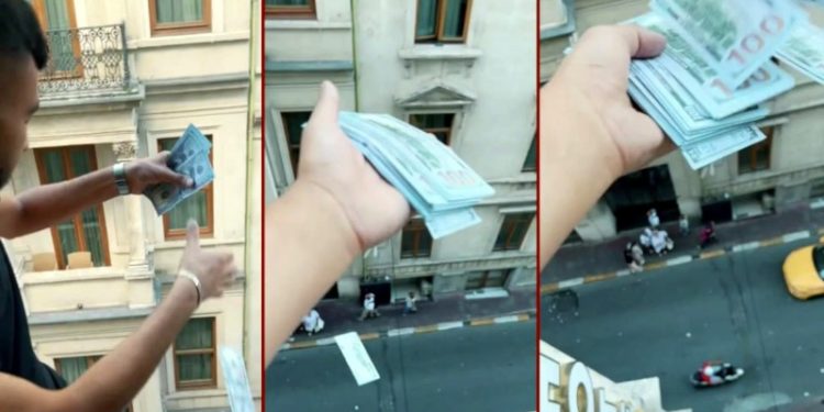 Pencereden sahte dolar atan turist gözaltına alındı