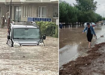 Bursa’yı sel vurdu, araçlar mahsur kaldı